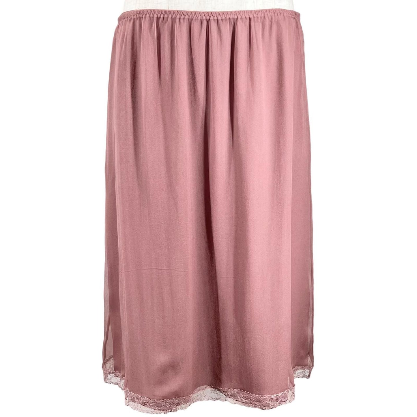 Gucci 100% Silk Inner Removable Petticoat Lace Skirt Pink