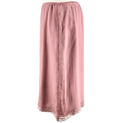 Gucci 100% Silk Inner Removable Petticoat Lace Skirt Pink — view 2