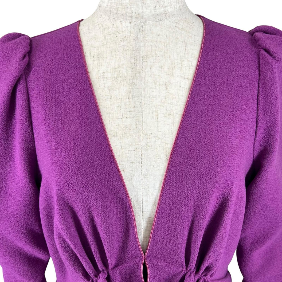 Bottega Veneta Wool Frill Dress Purple 40 — view 4