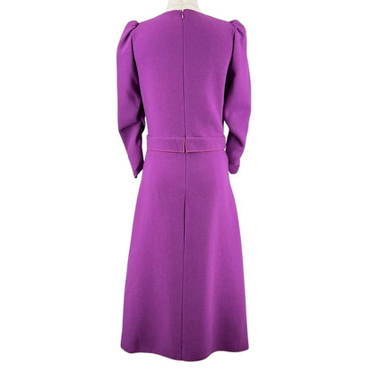 Bottega Veneta Wool Frill Dress Purple 40 — view 2