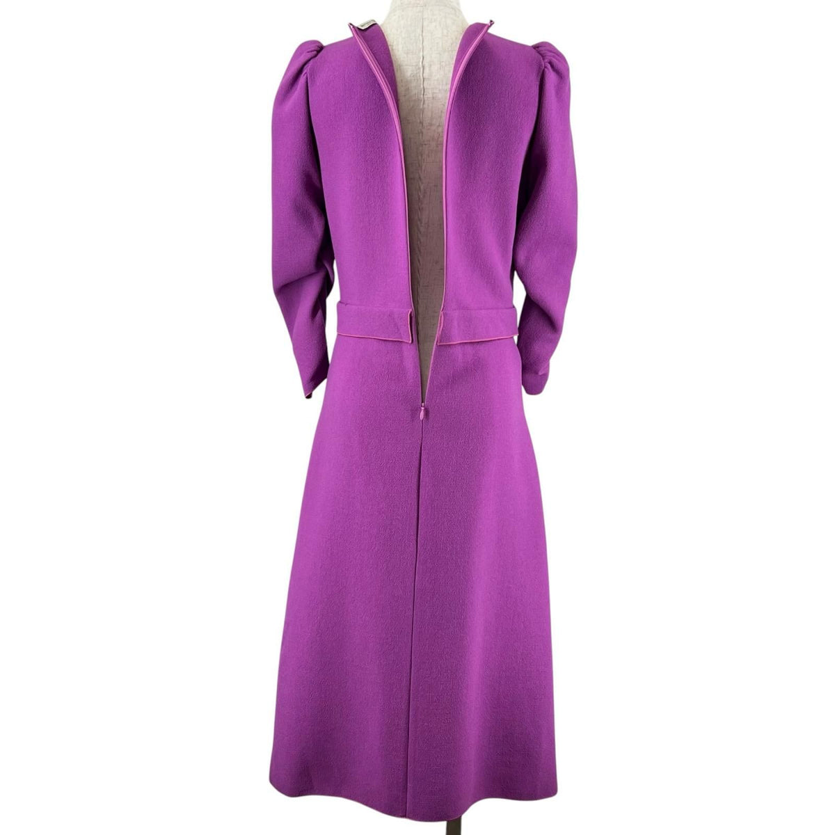 Bottega Veneta Wool Frill Dress Purple 40 — view 3
