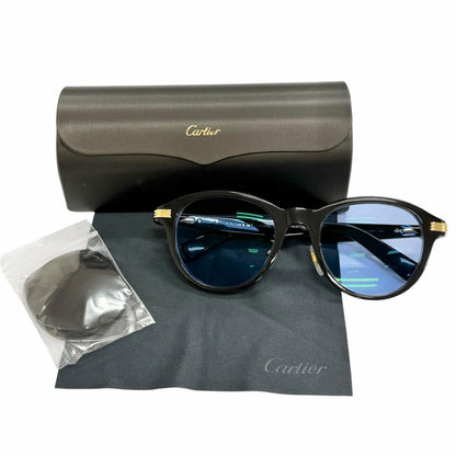 Cartier Premiere de Boston Sunglasses Eyewear Black Blue 53 — view 2