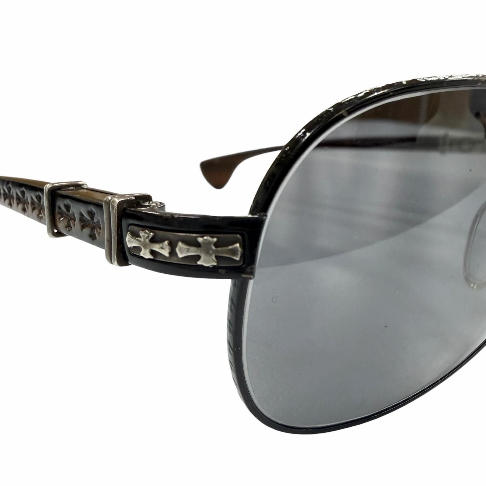 Chrome Hearts the Beasti Wood 925 CH Cross Temple Sunglasses Black Brown — view 8