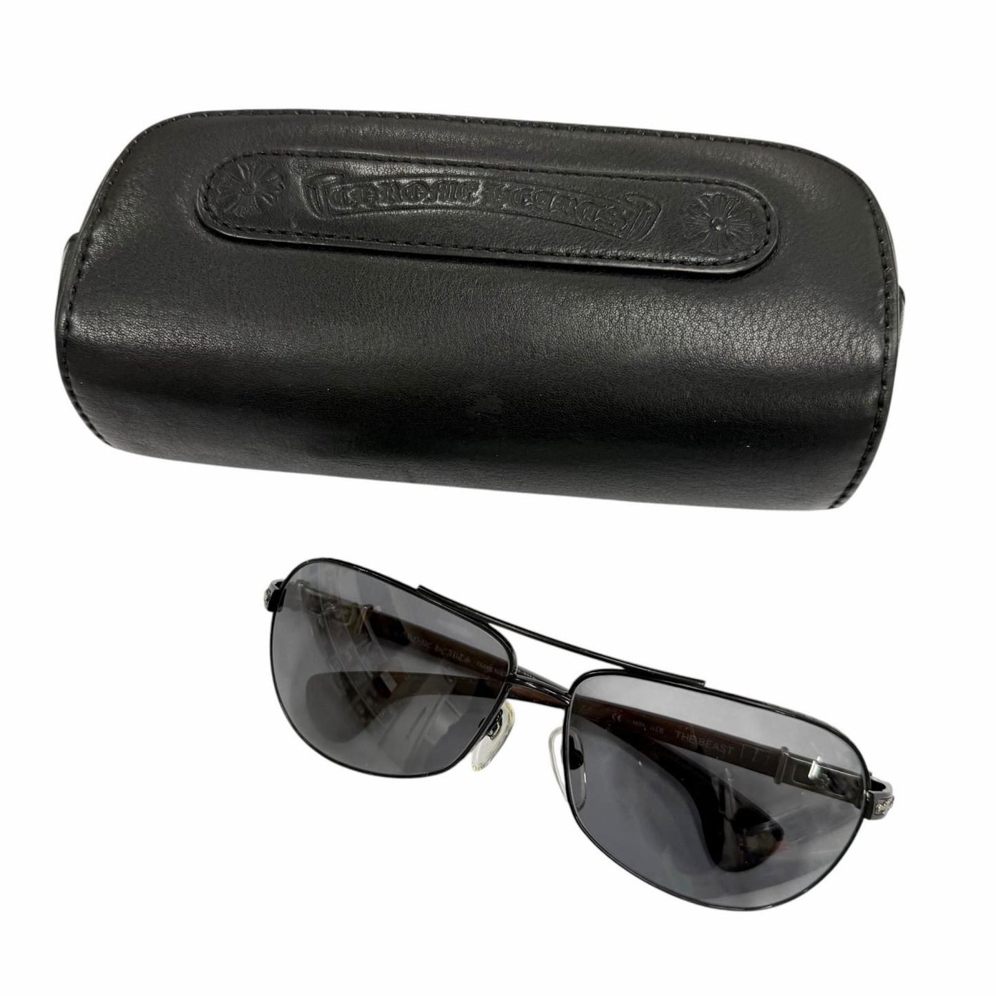 Chrome Hearts the Beasti Wood 925 CH Cross Temple Sunglasses Black Brown — view 2