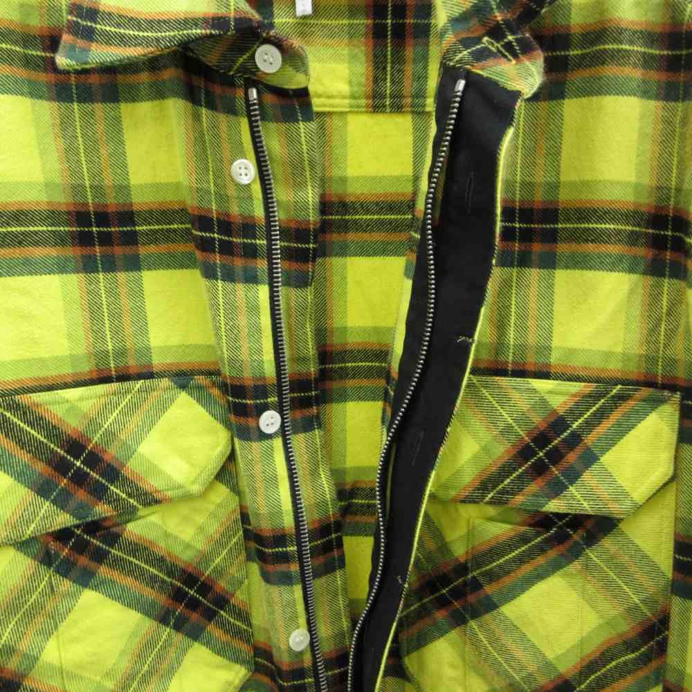 Loewe Check Oversized Shirt Long Sleeve Plaid Zip Up Oversize 44 S Yellow Black — view 8
