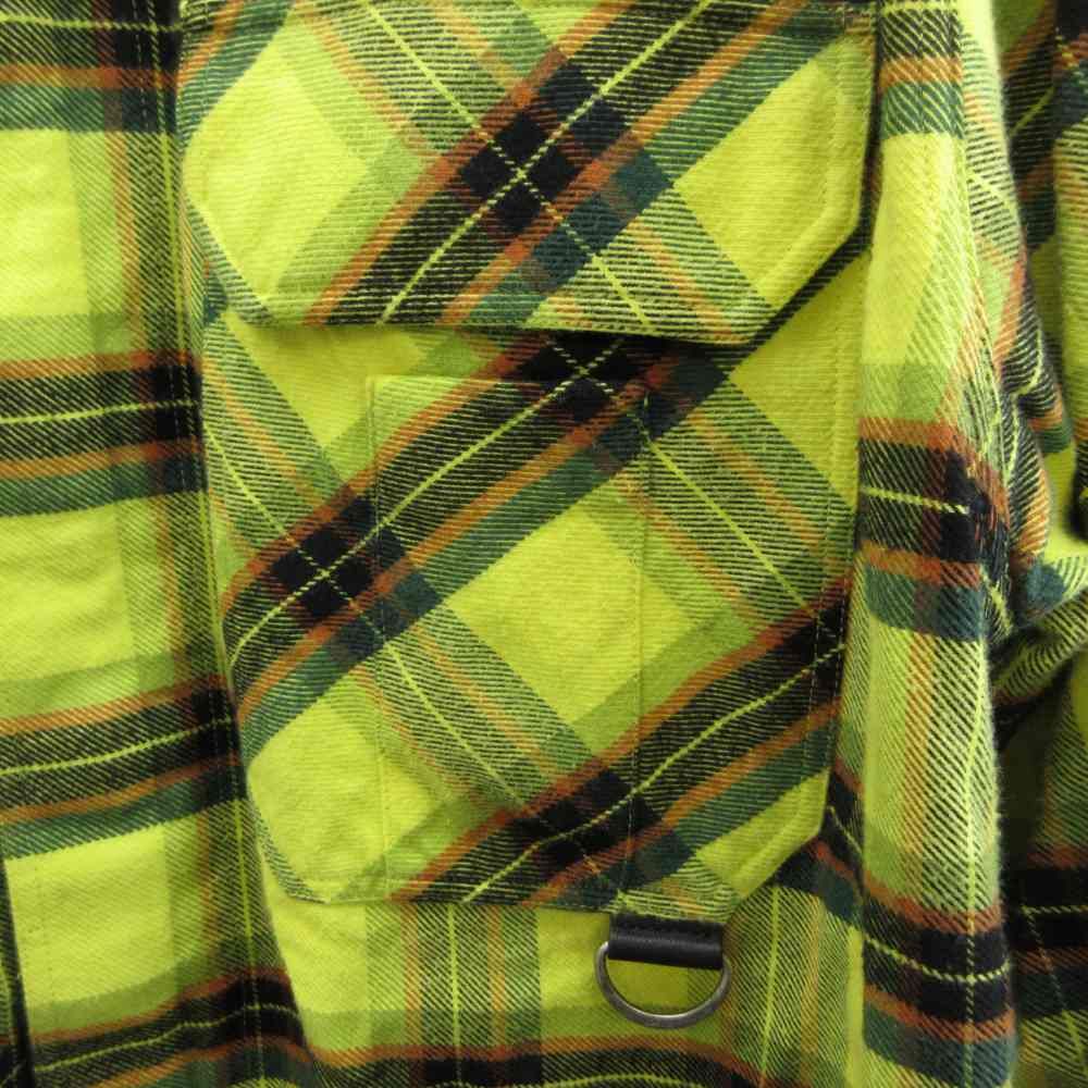 Loewe Check Oversized Shirt Long Sleeve Plaid Zip Up Oversize 44 S Yellow Black — view 7