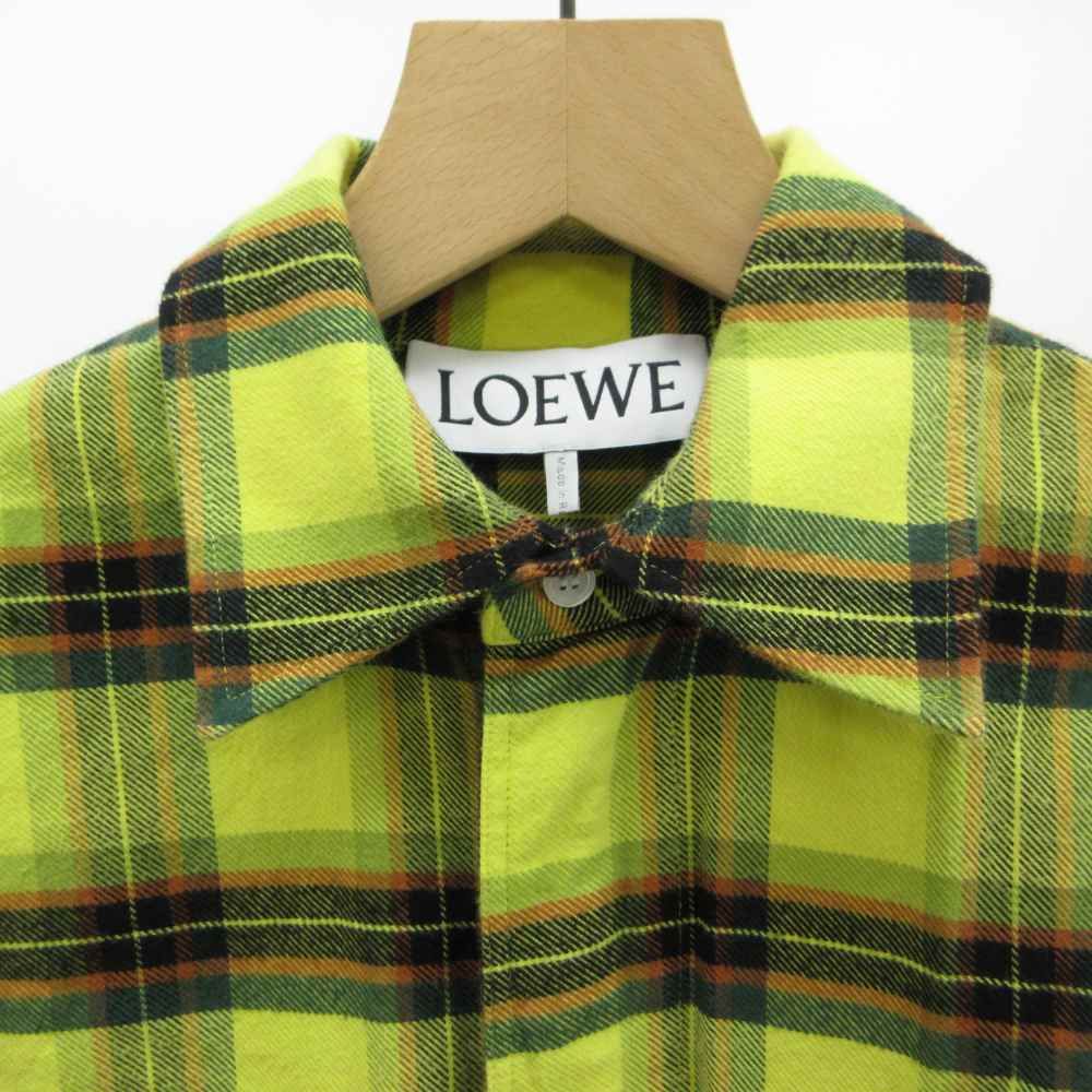 Loewe Check Oversized Shirt Long Sleeve Plaid Zip Up Oversize 44 S Yellow Black — view 5