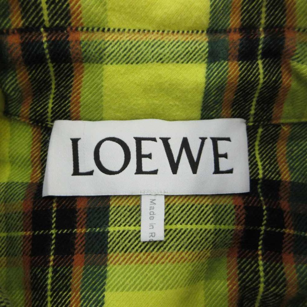 Loewe Check Oversized Shirt Long Sleeve Plaid Zip Up Oversize 44 S Yellow Black — view 3