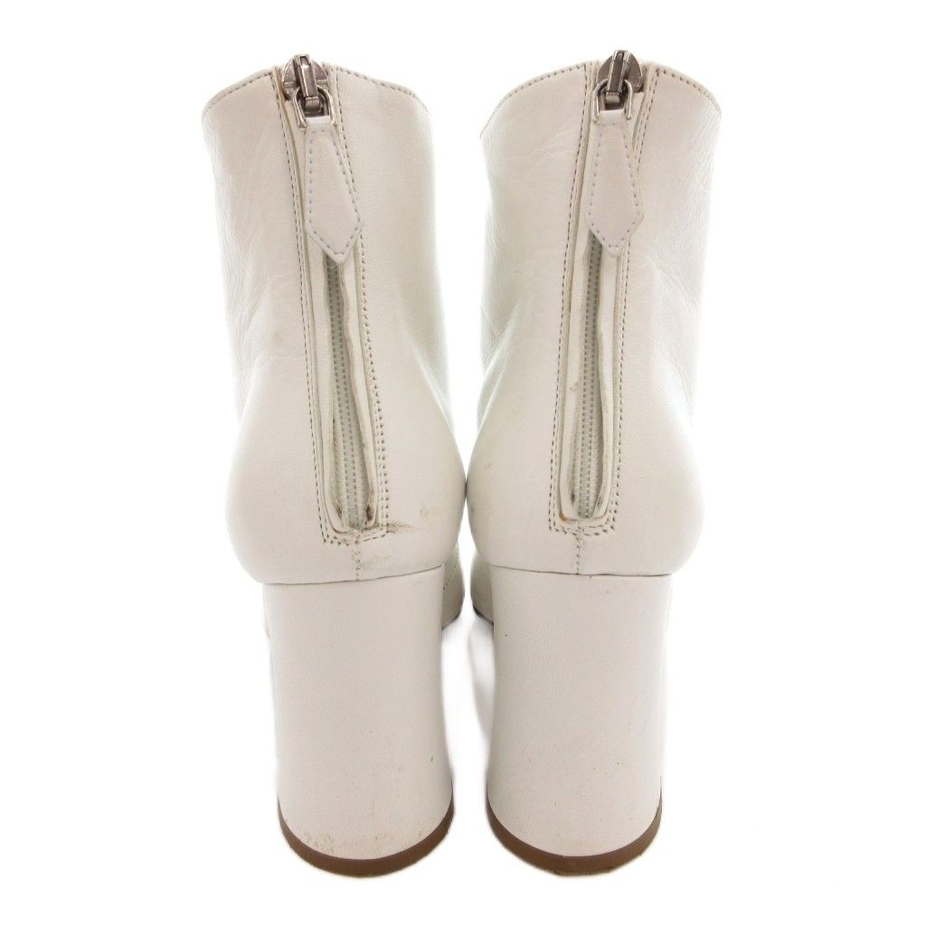 Miu Miu Short Boots Lace Up Chunky Heel Leather White 35 — view 5