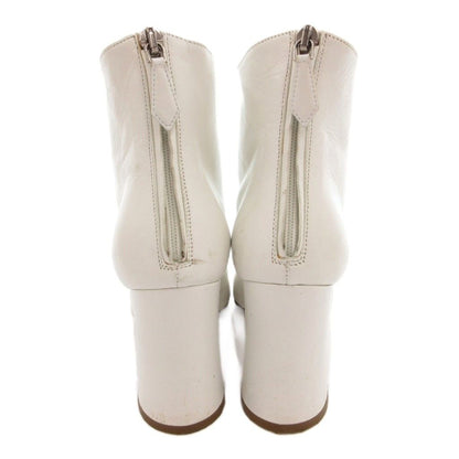 Miu Miu Short Boots Lace Up Chunky Heel Leather White 35 — view 5