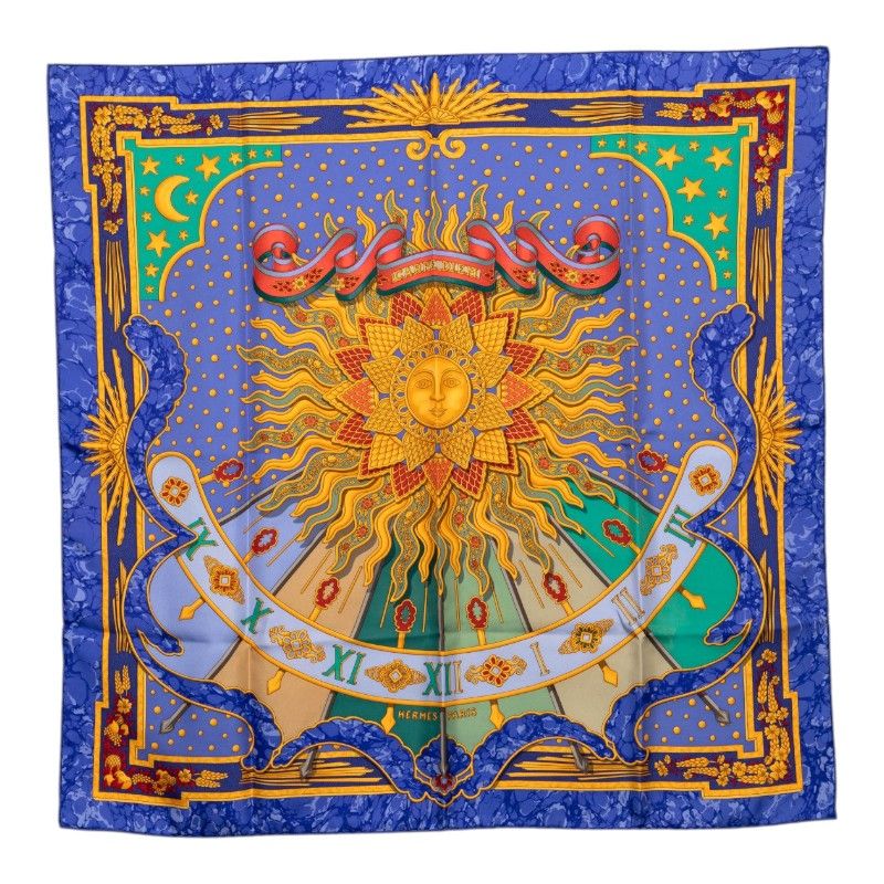 Hermes Carre 90 Carpe Diem Enjoy Your Day Scarf Silk