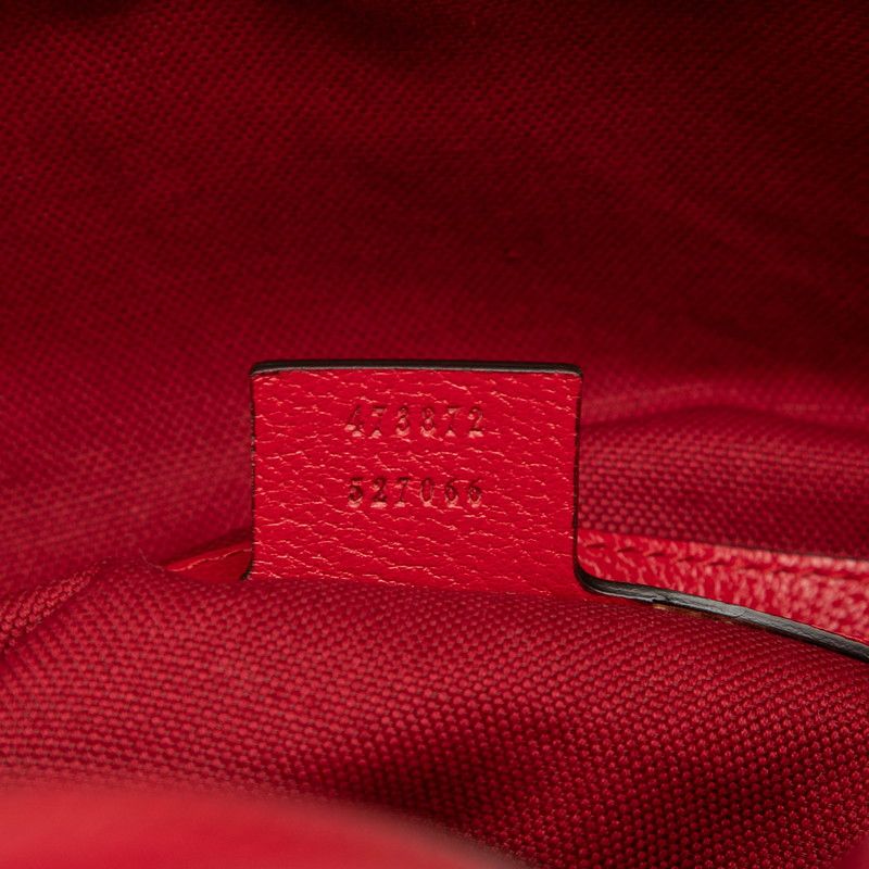 Gucci Sherry Line Logo Backpack Drawstring Red White Tricolor Canvas — view 6