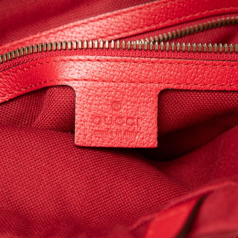 Gucci Sherry Line Logo Backpack Drawstring Red White Tricolor Canvas — view 5