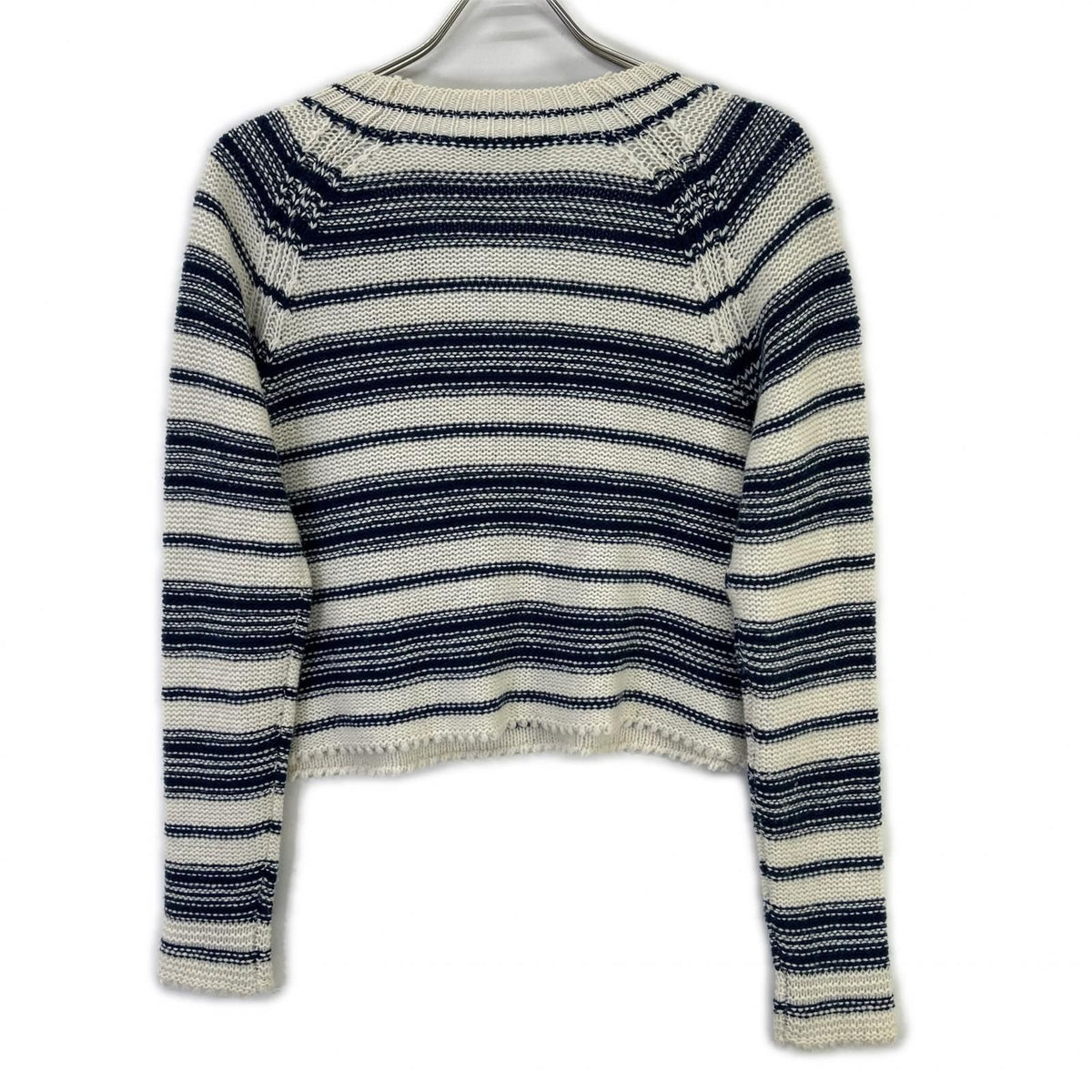 Dior White Navy Bee Cashmere Border Knit Usa Sweater — view 2