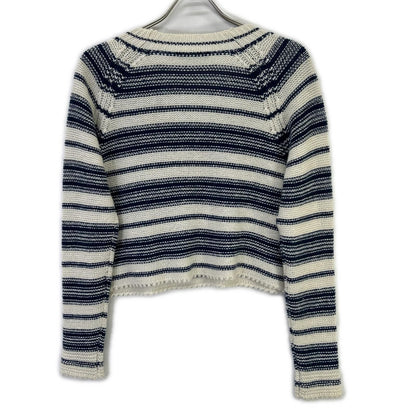Dior White Navy Bee Cashmere Border Knit Usa Sweater — view 2