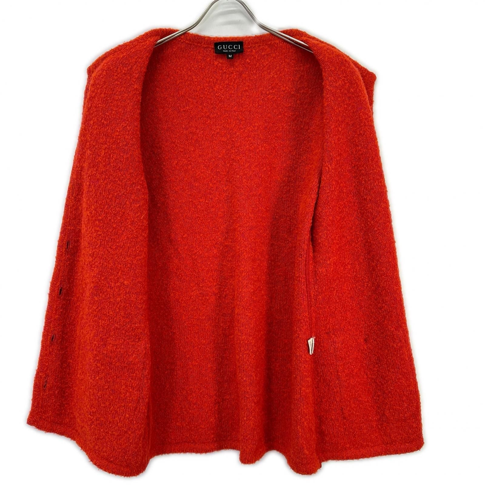 Gucci 257 Vintage Red Alpaca Cowl Mohair Cardigan — view 3