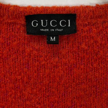 Gucci 257 Vintage Red Alpaca Cowl Mohair Cardigan — view 4
