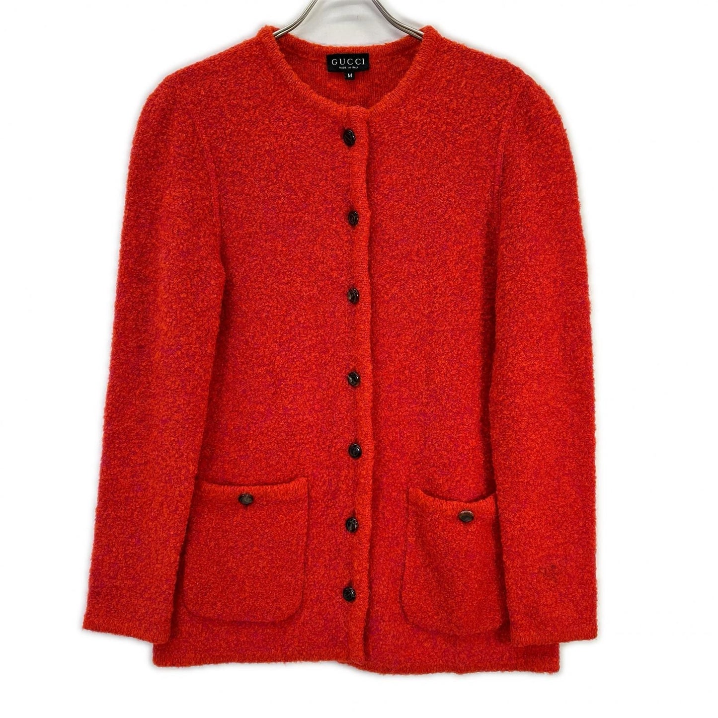 Gucci 257 Vintage Red Alpaca Cowl Mohair Cardigan