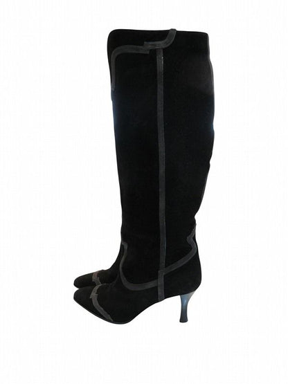 Hermes Long Boots Suede Black — view 2