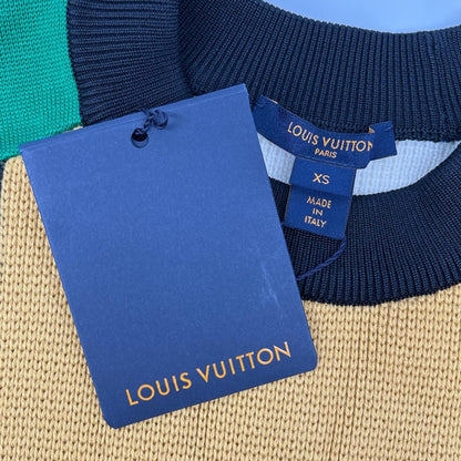Louis Vuitton Multicolor Wool Silk Patch Cutwork Knit Dress XS — view 3