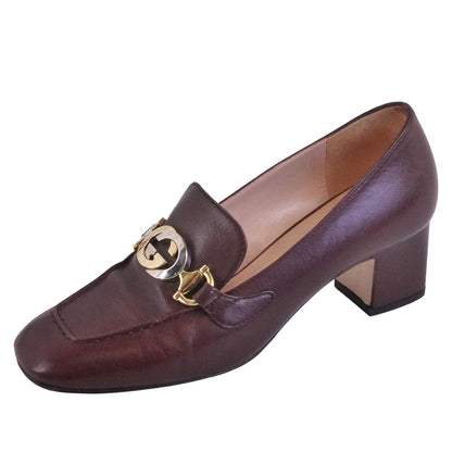 Gucci Loafers Moccasins Heels Interlocking GG