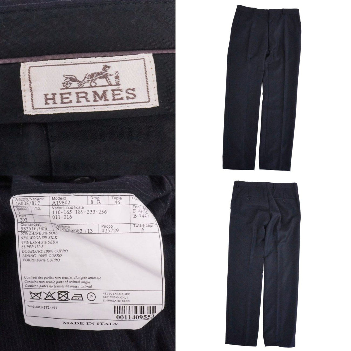 Hermes Pants Long Trousers Pinstripe — view 6