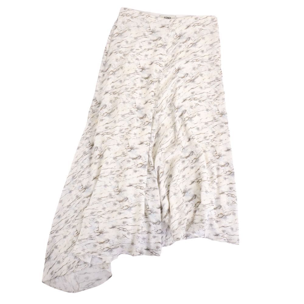 Fendi Skirt Long All Over Pattern Silk