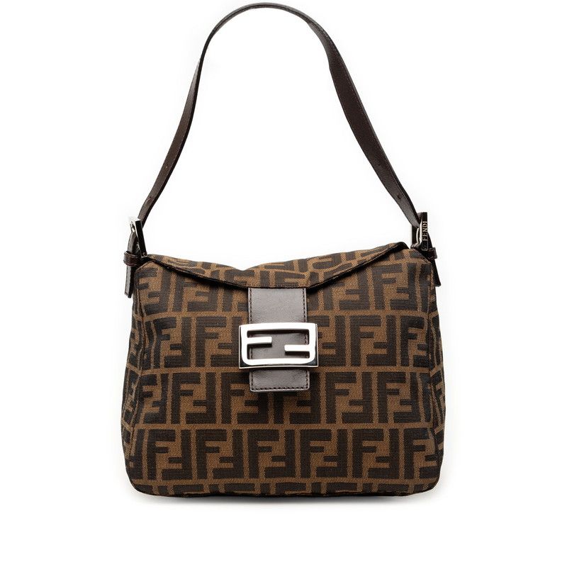 Fendi Zucca Mamma Baguette Shoulder Bag 009 Brown Canvas Leather