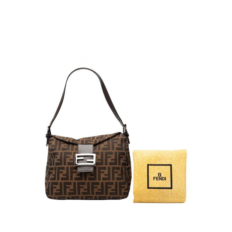 Fendi Zucca Mamma Baguette Shoulder Bag 009 Brown Canvas Leather — view 7