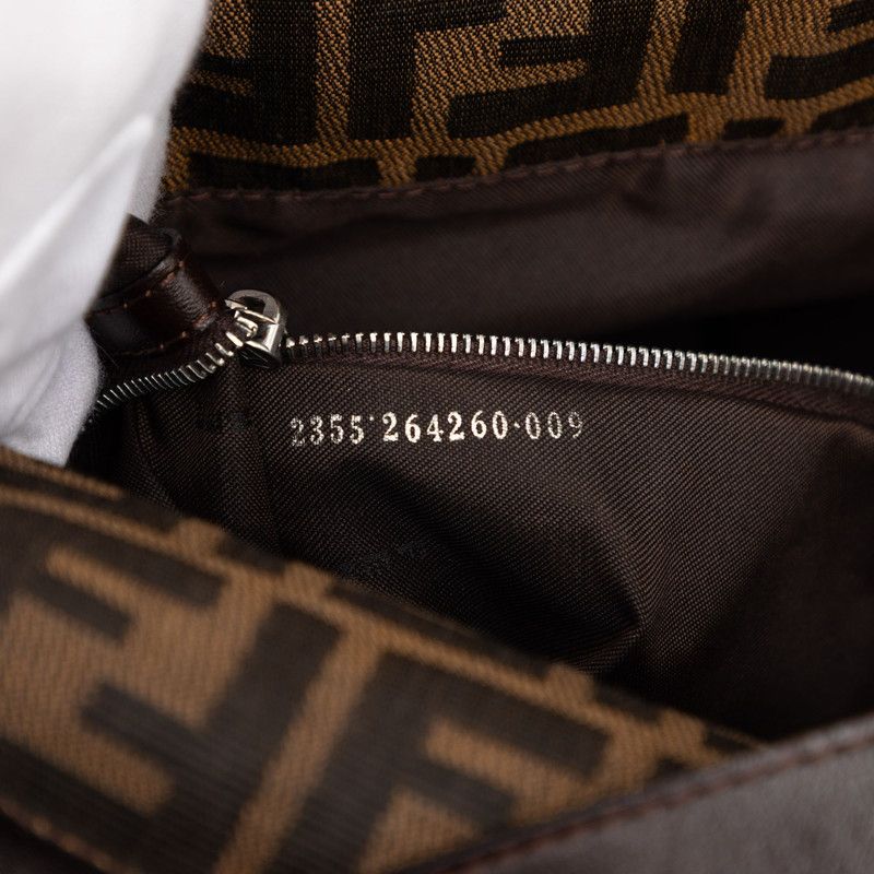 Fendi Zucca Mamma Baguette Shoulder Bag 009 Brown Canvas Leather — view 6