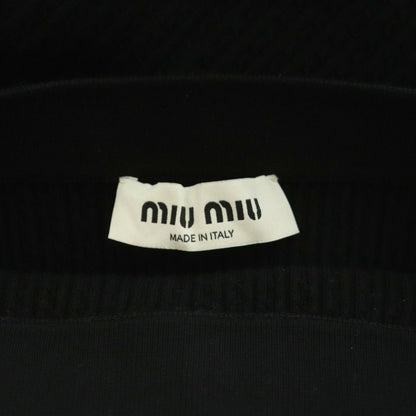 Miu Miu Viscose Skirt Tight Easy Elastic Waist Mimore Long Logo 38 Black BB — view 3