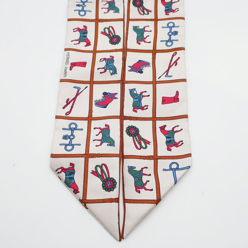 Hermes Tenues Twilly Scarf Couvertures Et de Jour Cream — view 3
