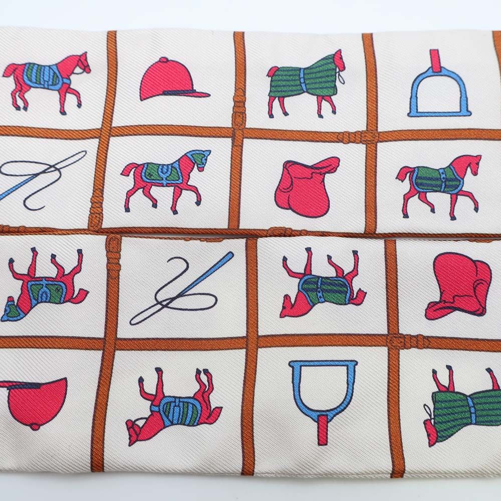 Hermes Tenues Twilly Scarf Couvertures Et de Jour Cream — view 7