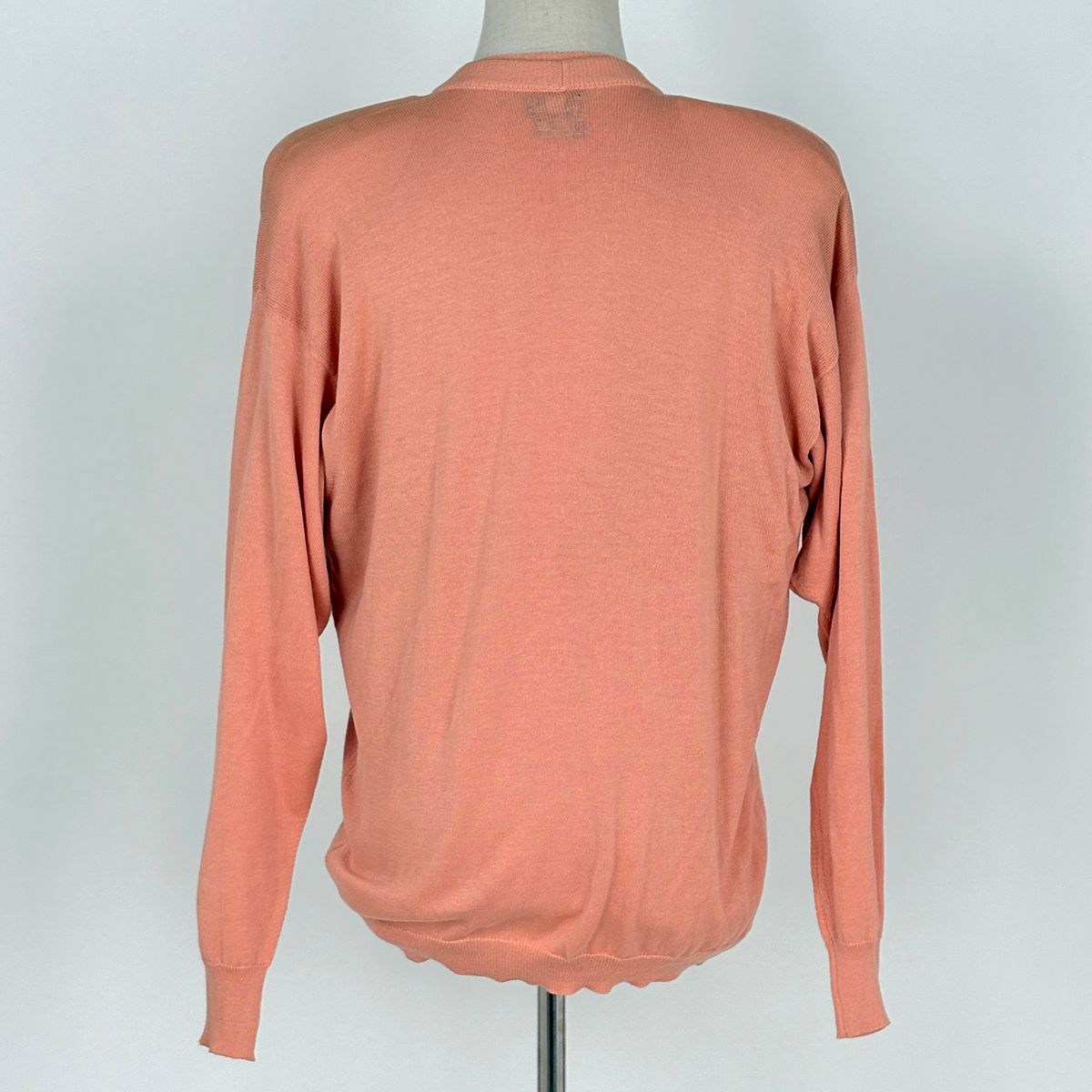 Chanel CC Logo Button Ensemble Knit Top Cotton Salmon Pink — view 3