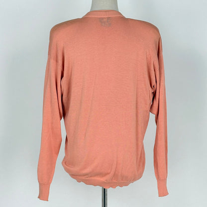 Chanel CC Logo Button Ensemble Knit Top Cotton Salmon Pink — view 3
