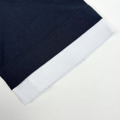 Prada Triangle Logo Long Sleeve T-Shirt Layered Top Cotton Navy White — view 3