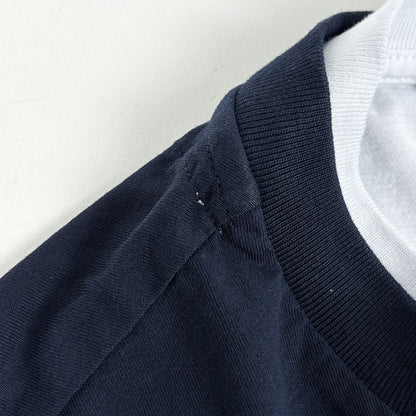 Prada Triangle Logo Long Sleeve T-Shirt Layered Top Cotton Navy White — view 4