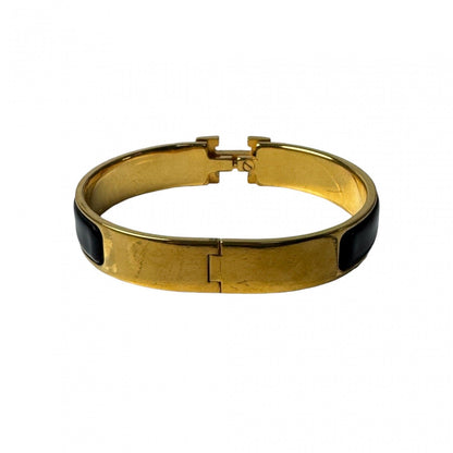 Hermes Clic Clac Bracelet Black Gold — view 2