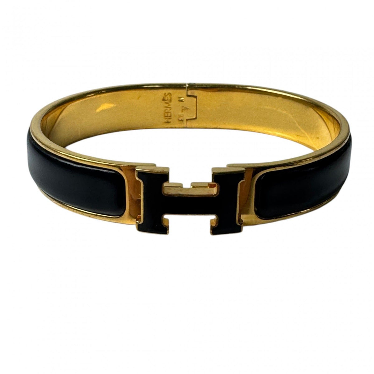 Hermes Clic Clac Bracelet Black Gold