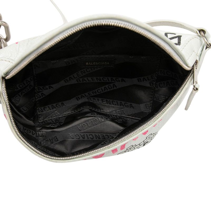Balenciaga Graffiti S-veneer Crossbody Chain Shoulder Bag White Black Pink — view 4