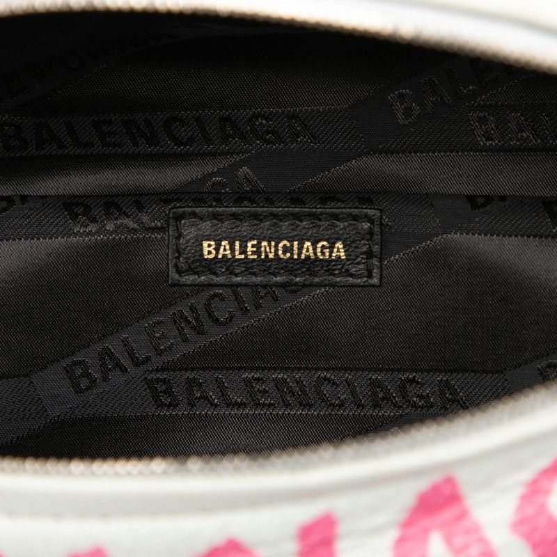 Balenciaga Graffiti S-veneer Crossbody Chain Shoulder Bag White Black Pink — view 5