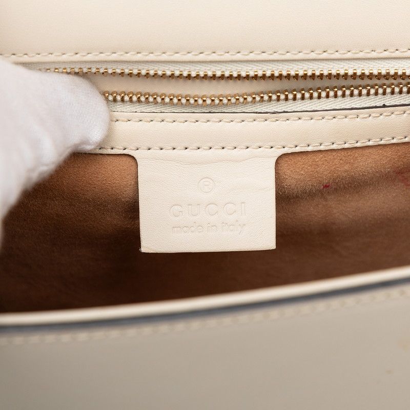 Gucci Sherry Line Sylvie Shoulder Bag White Multicolor Leather — view 5