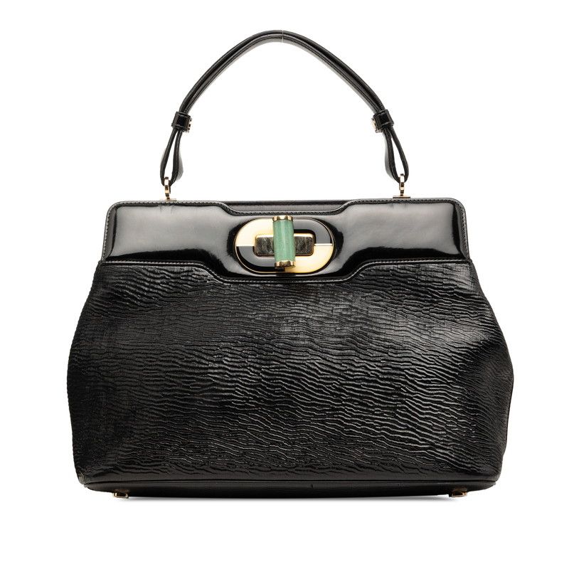 Bvlgari Isabella Rossellini Handbag Black Leather