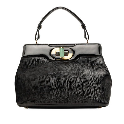 Bvlgari Isabella Rossellini Handbag Black Leather