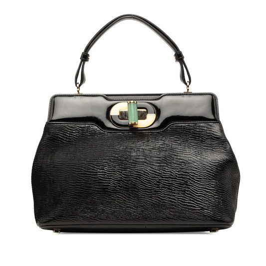Bvlgari Isabella Rossellini Handbag Black Leather