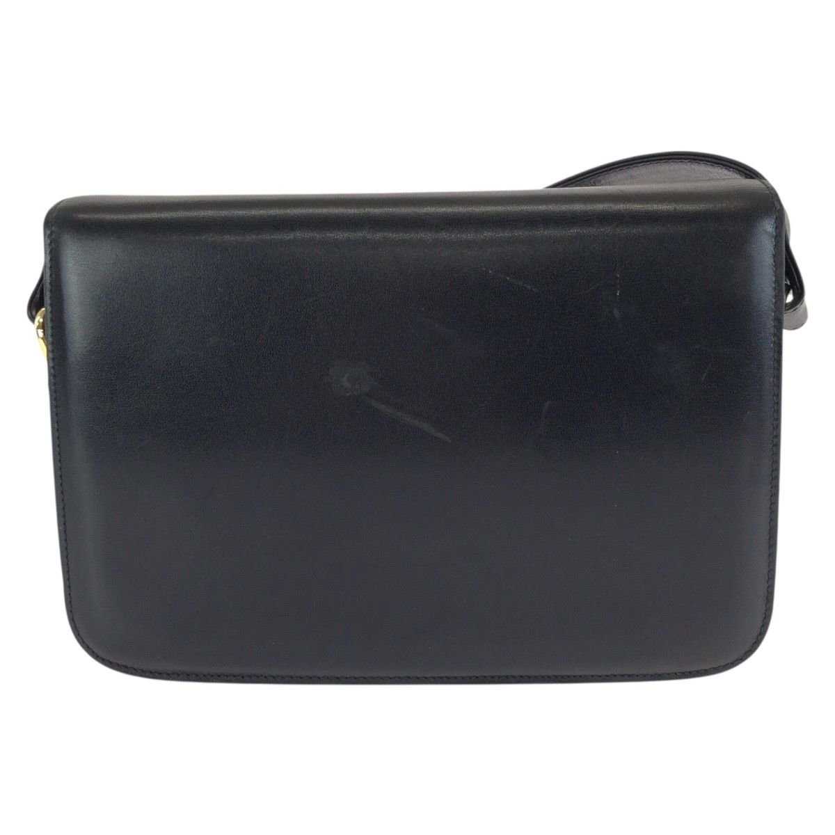 Celine Vintage Horse Carriage Black Gold Leather Shoulder Bag — view 2