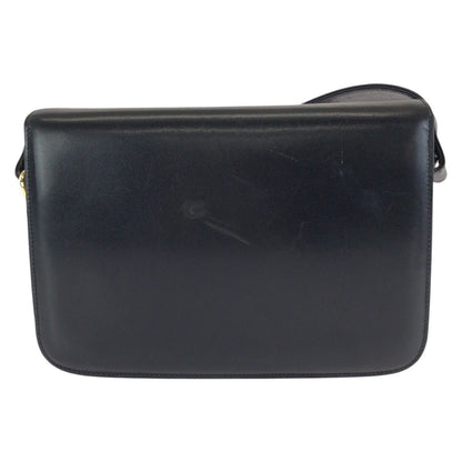 Celine Vintage Horse Carriage Black Gold Leather Shoulder Bag — view 2