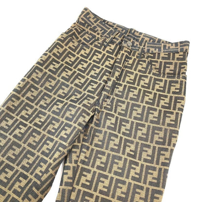 Fendi Pants Zucca Logo Polyester Brown — view 3