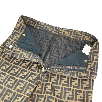 Fendi Pants Zucca Logo Polyester Brown — view 5