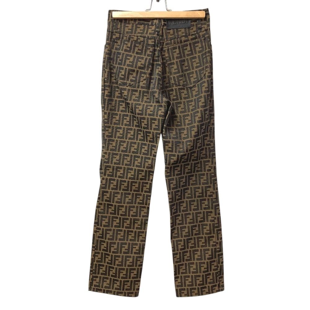 Fendi Pants Zucca Logo Polyester Brown — view 2